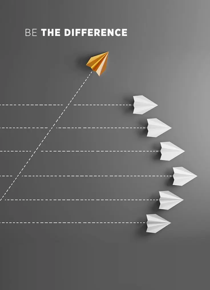 One paper plane stands out